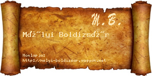 Mályi Boldizsár névjegykártya